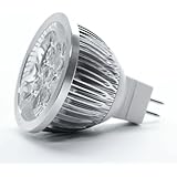 12V 4W Dimmable MR16 LED Bulb - 6000K Daylight LED Spotlight - 50Watt Equivalent - 330 Lumen 60 Degree Beam Angle for Landscape, Recessed, Track Lighting