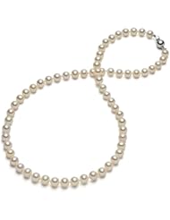 HinsonGayle AAA Handpicked 6.5-7.0mm White Cultured Freshwater Pearl Necklace (Sterling Silver, 18")