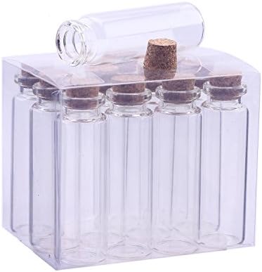 Longchuan Decorative Glass Vials with Airtight Lids Pack of 12 (Cork)