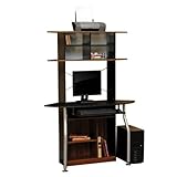 Black, Silver & Maple Corner Computer Tower