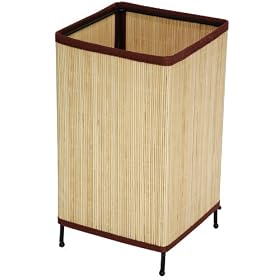Simple Unique Inexpensive Table Lamp - 11" Shika Japanese Square Small Natural Rattan Lantern
