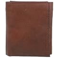 Boston Traveler Burgundy Tri-fold Leather Wallet