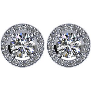 Genuine IceCarats Designer Jewelry Gift 14K White Gold Diamond Earrings. 1 9/10 Cttw Diamond Earrings In 14K White Gold