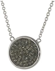 Sterling Silver Crystal Disc Pendant Necklace, 17.5"