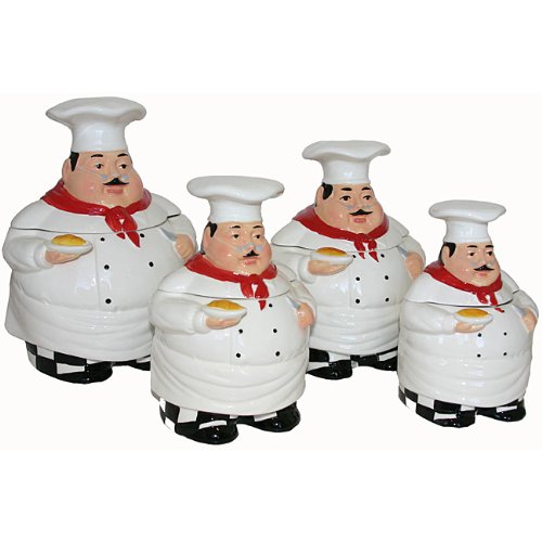 WHITE CHEF CERAMIC 4 CANISTER COLLECTION