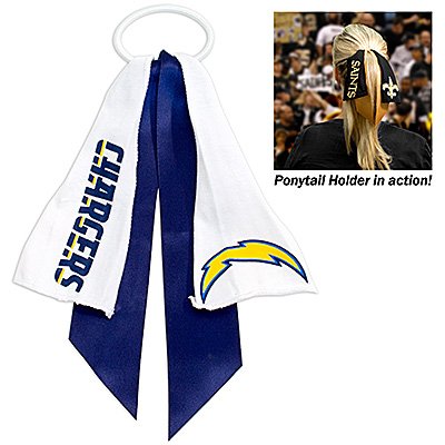 SAN DIEGO CHARGERS PONYTAIL HOLDER HAIR TIE RIBBON