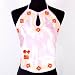 Floral Satin Halter Neck Top Strap Pink One Size