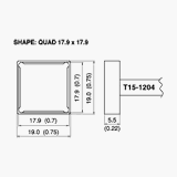 T15 Series Quad Soldering Tip 17.90mm x 17.90mm for FM-2027 Iron