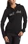 adidas Women's Graphic Fleece Full-Zip Hoodie, Black/White, Large