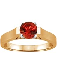 0.80 Ct Round Cognac Red SI1/SI2 Diamond 14K Yellow Gold Ring