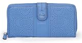 Coach Signature Stripe Perforated Accordion Zip With Tab Wallet F48794 (SV/Sky)