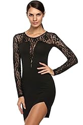 Floral Print Lace Long Sleeves Polyester Bridesmaid Dress/Mini Dress 