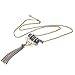 eManco Bohemian Long Metal Tassel Necklaces for Women Vintage Turquoise Geometric Pendant Fashion Jewerly Gold