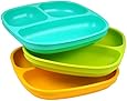 Re-Play Divided Plates, Aqua, Green, Sunny Yellow, 3-Count