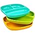 Re-Play Divided Plates, Aqua, Green, Sunny Yellow, 3-Count