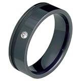 Amira - Keen Black Titanium Wedding Band for Him and/or Her