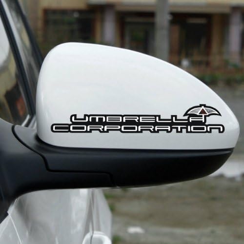 2 PCS Aulyn Umbrella Car Rearview Mirror Decal Sticker