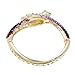 EVER FAITH® Gold-Tone Bold Dragon Bracelet Purple Austrian Crystal