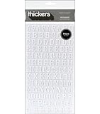 American Crafts Thickers Foam Letter Stickers, Rockabye White