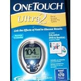 ONE TOUCH ULTRA 2 BLOOD MONITORING SYSTEM - COMPLETE KIT! Includes : dvd & booklet & Meter,, Lancing Devise< 10 Lancets, Case, Logbook< batteries< Clea Cap for testing on forearm or palm