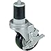 Expanding Stem Caster for 1-5/8" Tubing - Black Rubber 4" Wheel w/ Brake