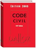 Revue Editions Dalloz - Sirey  / Code civil 2003, 102e édition