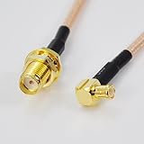 RF coaxial coax cable assembly SMA female to MCX male right angle 6''