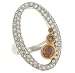Jewelry : Pave & Cognac Diamond Hollow Oval Shaped Ring 1.81cttw