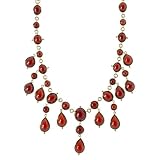 Temple St. Clair Red Bib Necklace - 14k Gold Plated Brass