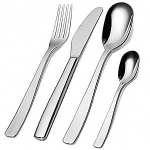 Alessi KnifeForkSpoon Cutlery Set 24 Pcs Mirror Polished Stainless Steel by Alessi