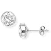 9ct White Gold Round Rubover-set 6mm Cubic Zirconia Stud Earrings