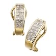 14K Yellow Gold Double Row Diamond Earrings