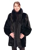 Ranch Mink Fur Jacket - Black Fox Trimmed