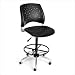 Stars and Moon Swivel Stool with Built in Lumbar Support Arm Type: With Arms, Seat Cover: Black