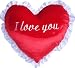 Princess Love You Heart Shaped Valentine's Day Gift Throw Pillow, Decorative Holidays Pillow, Baby Pillow, Red