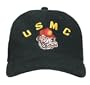 Black USMC Adjustable Cap w/Marine Bulldog Emblem