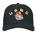 MARINE - U.S.M.C. BULLDOG - Military Gear - Low Profile Black Drab Cap / Baseball Cap / Hat One Size Fits All Image