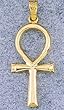 18k Gold Ankh Pendant, 2-sided