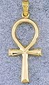 18k Gold Ankh Pendant, 2-sided