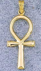 18k Gold Ankh Pendant, 2-sided