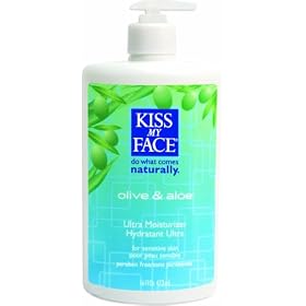 Kiss My Face Olive & Aloe Moisturizer for Sensitive Skin, 16-Ounce Bottles (Pack of 3)