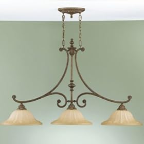 Murray Feiss Stirling Castle F2111 3BRB Round (39H x 56W) Pool Table 3-LT 300w Pendant in... by Murray Feiss