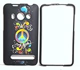 Black with Orange and Green Rainbow Peace Sign and Red with Purple and Whit ....