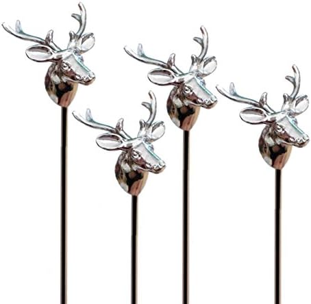 drynkware Elevate Your Coffee 4 Pc Shabby Chic Short Buck Deer Cocktail Beverage Stirrers Set (no box)