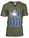 Like A Boss Men's V-neck T-shirt, Funny Thumbs Up Like a BOSS Design Men's V-Neck Tee (Olive Green, Small)