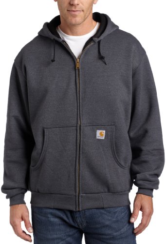 Low Price !!! for Carhartt Men's Thermal-Lined Hooded Zip-Front Sweatshirt,  Charcoal Heather,  4X-Large Tall