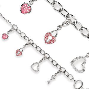 Childrens Toyshop  Jewelry : Swarovski Key to My Heart Charm Bracelet