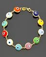 18k Gold Over Sterling Silver Multi-guardian Eye Bracelet