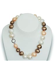 18" Baroque Shell Pearl 18MM With Black Diamond Necklace