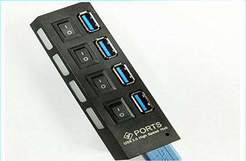 4 in 1 Computer Laptop Speed USB 3.0 Hubs with Separate Power Switch for Pc Computer Laptop White